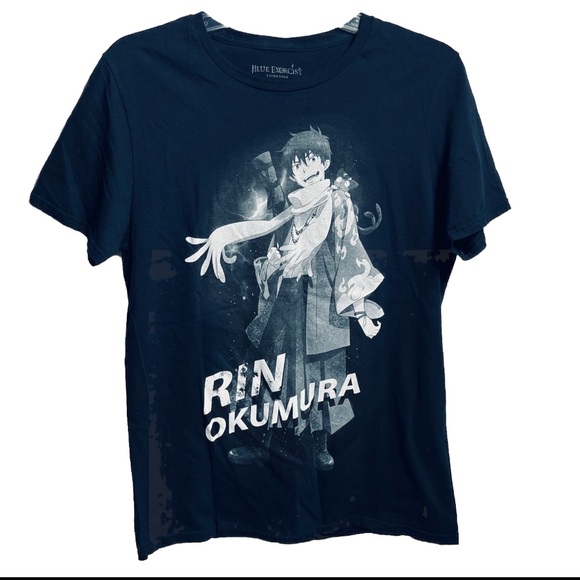 Blue Exorcist Okumura Rin Printed Unisex T-Shirts Medium - Picture 1 of 4
